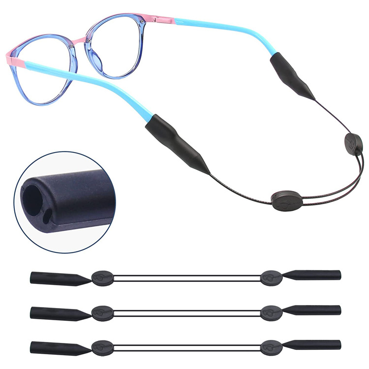 Stretch silicone glasses anti-slip rope, sports anti-slip and anti-drop fixed strap, adjustable glasses lanyard, children's glasses lanyard
