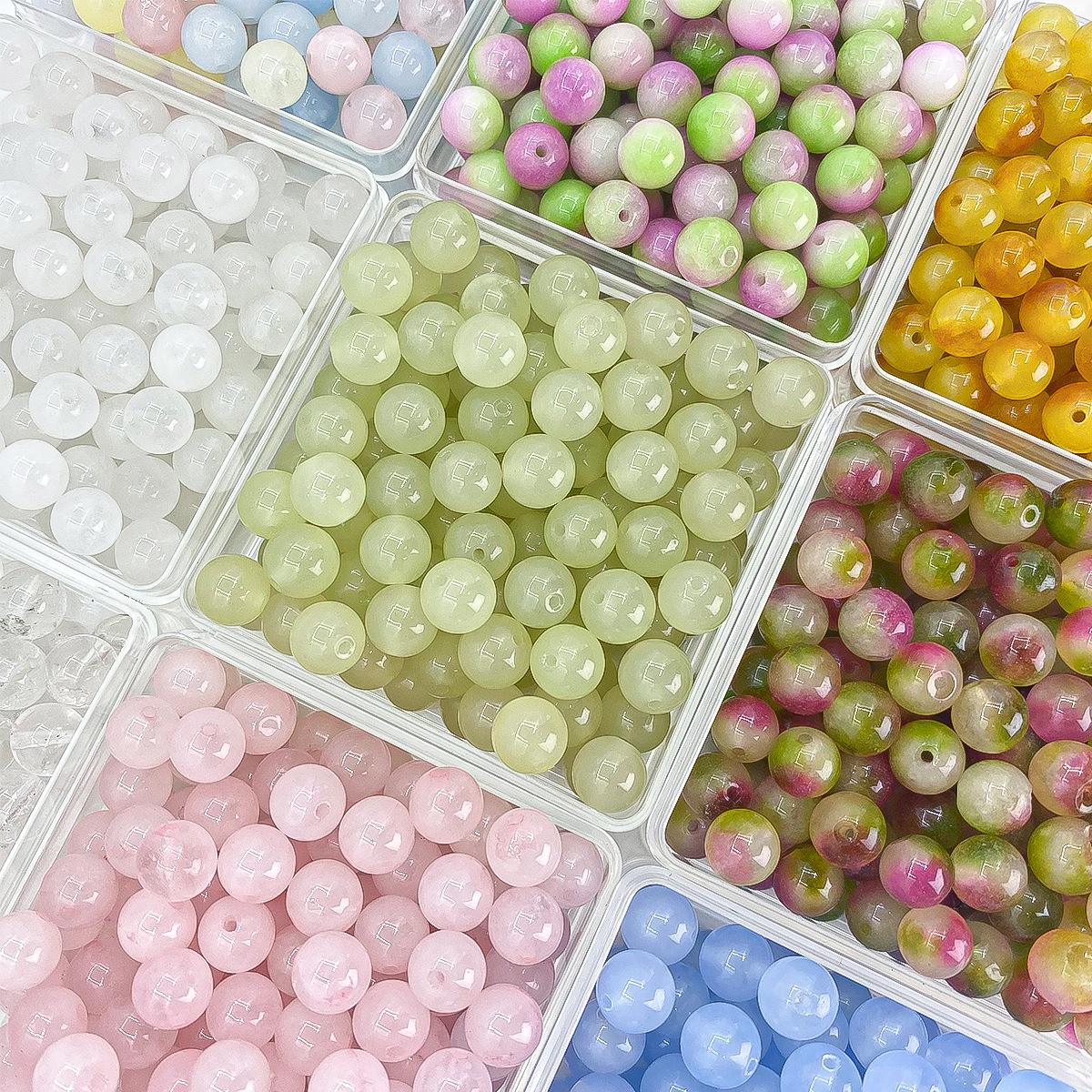 diy jewelry accessories: String beads, crystal loose beads, bracelet with beads, rose quartz, agate, raw stone beads, natural crystal loose beads Specification image