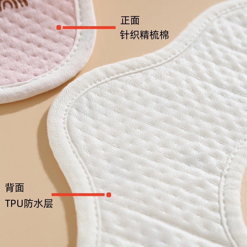 Class A Baby Saliva Towel Pure Cotton Waterproof Knitted Petal Bib Bib Double Button Soft Absorbent details Picture