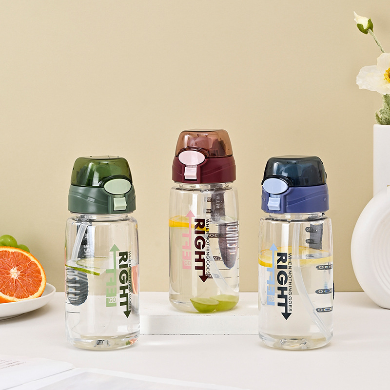 New student water cup, plastic cup, fitness water cup, high appearance level, durable, handle, outdoor sports water bottle, ins style