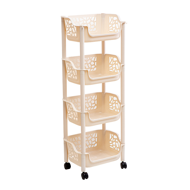 Kitchen storage rack Multi-layer vegetable basket with wheel Fruit and vegetable shelf supplies storage rack Toys and snacks storage rack 01227-231 Item Picture