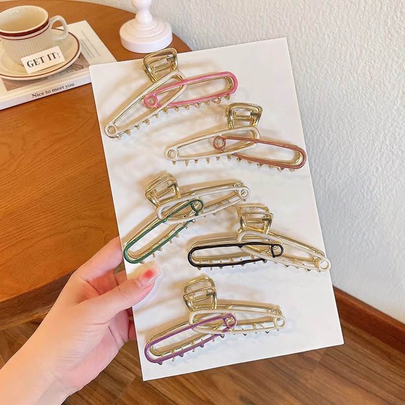 Elegant metal pin hair clips, popular large grabber, back of the head, updo, shark clip, women's headwear hair clip Specification image