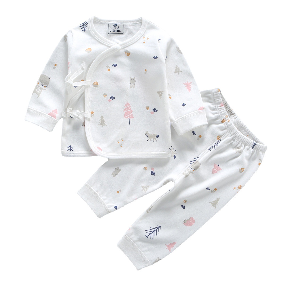 Newborn Class a clothing, autumn and winter baby pure cotton underwear set, long-sleeved base layer, 0-3 months old baby two-piece autumn coat Item Picture