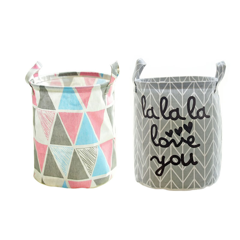 Canvas Storage Bucket Miscellaneous Arrangement Cloth Basket Garbage Storage Basket Toy Storage Basket 0949