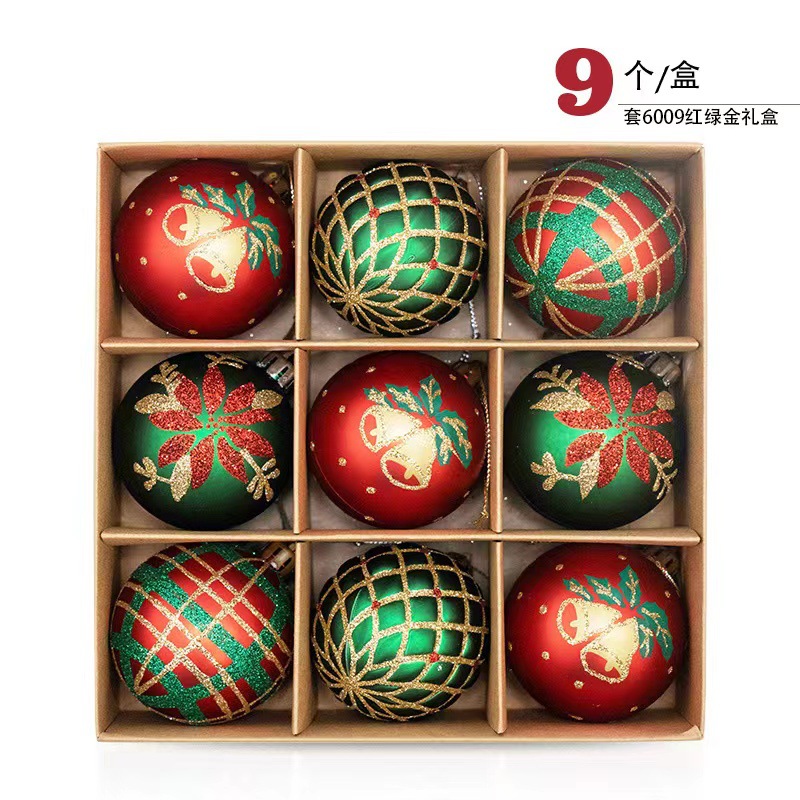 Amazon cross-border bestseller: 6cm 9-piece Christmas ball, Christmas decoration, Christmas tree decoration small pendant Specification image