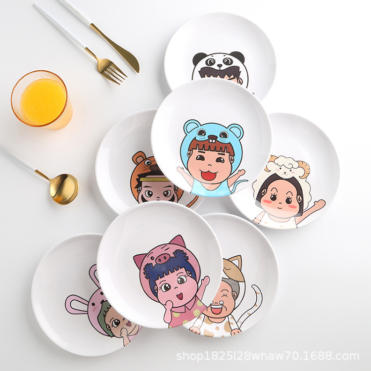 Bone-spitting plate, home dining table, creative snacks, fruit and snack plate, melamine Japanese small plate, table garbage plate, commercial Application Scenario