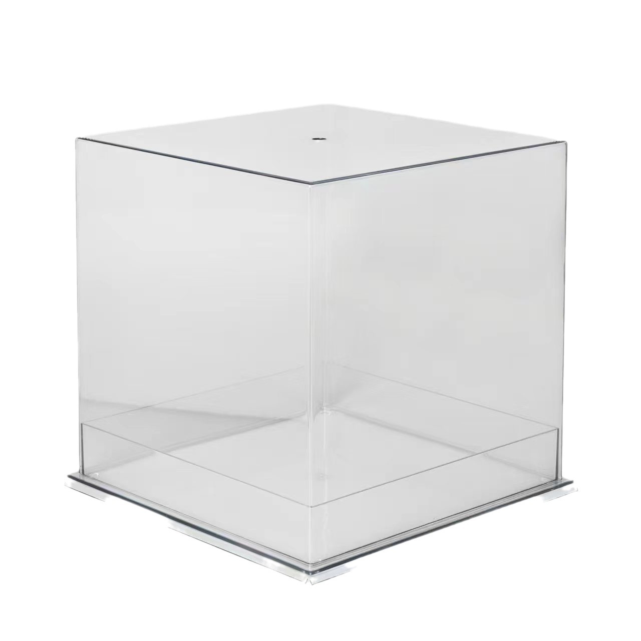 手捧花盒亚克力透明鲜花礼盒生日蛋糕盒正方形花束包装手提水晶盒白底实物图