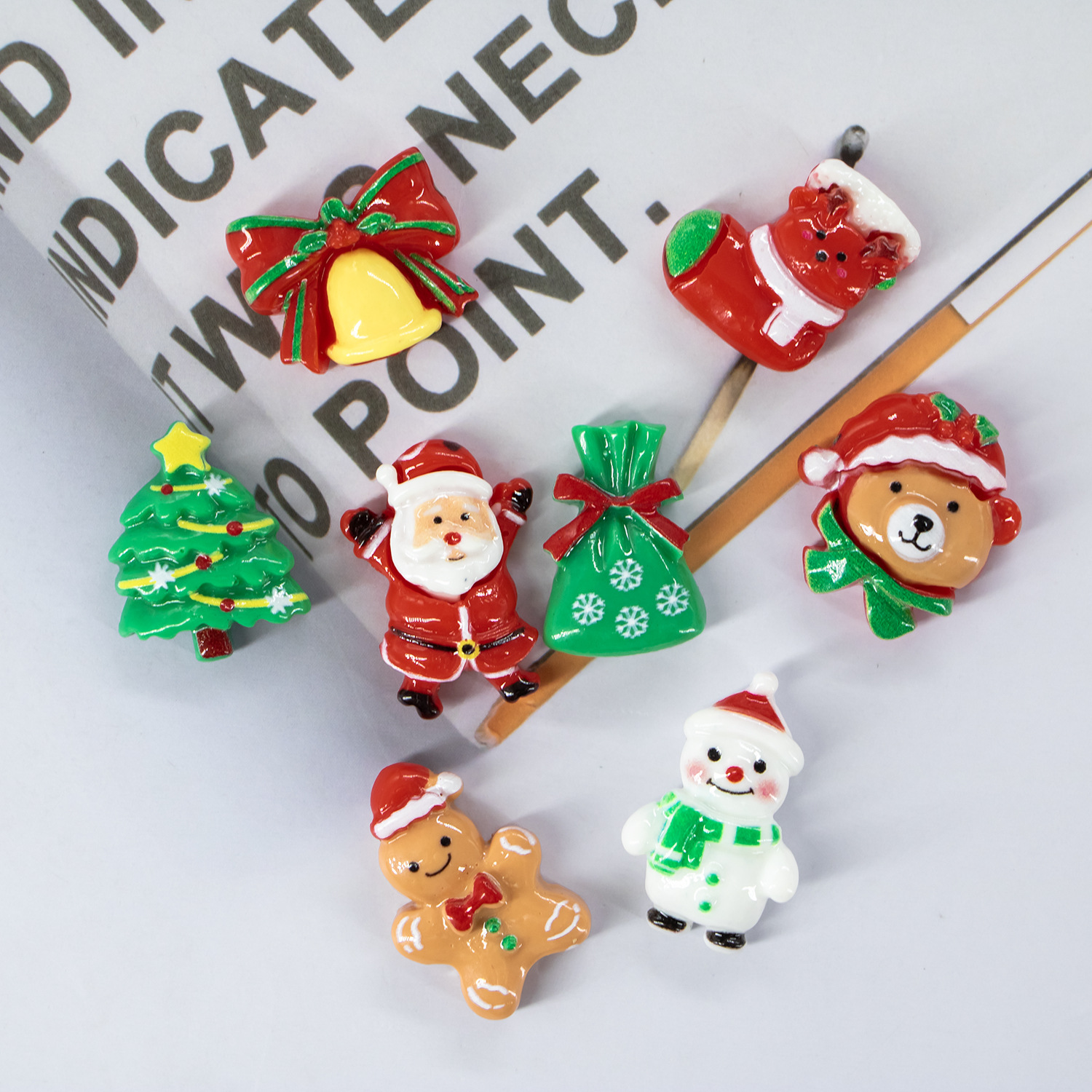 卡通圣诞节麋鹿老人礼物树脂 DIY配饰洞洞鞋钥匙扣挂件摆件装饰品