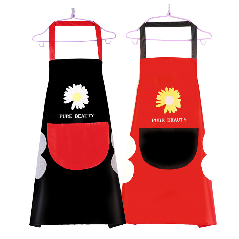 Men And Women Household Kitchen Cooking Waterproof And Oil-Proof Cartoon Overalls Work Clothes Can Wipe Hands Apron Wholesale Printing Logo Item Picture