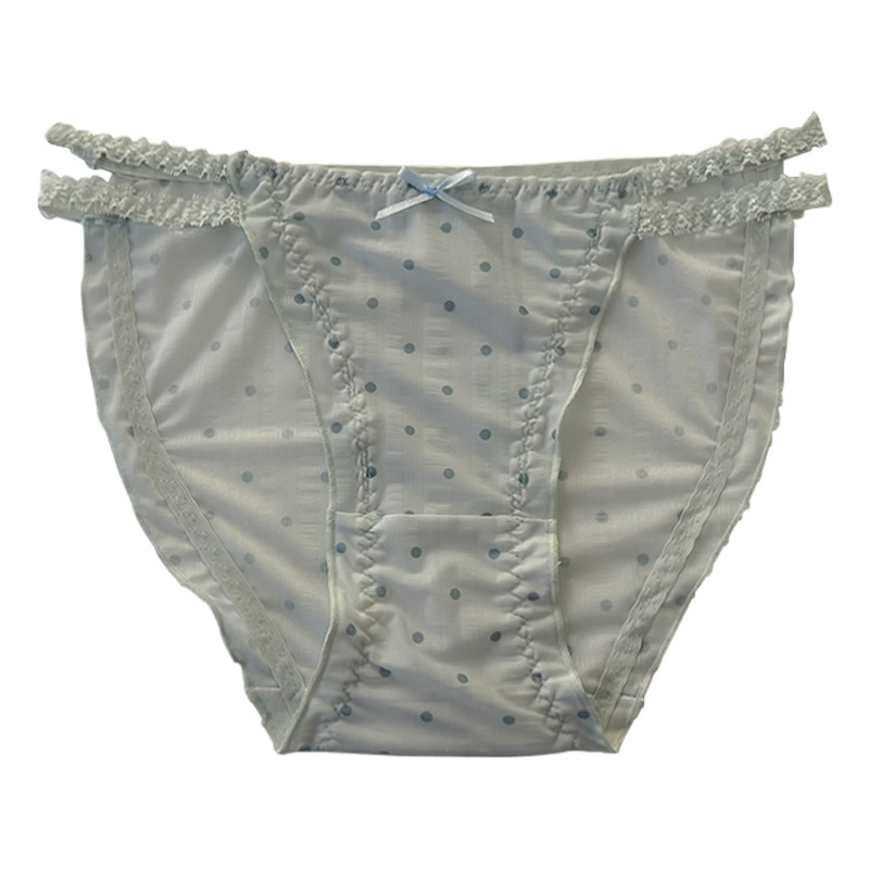 Country-style floral underwear for women, breathable mesh, sexy, low-waisted, Japanese-style, cute and girlish, comfortable, thin-band triangle pants Item Picture