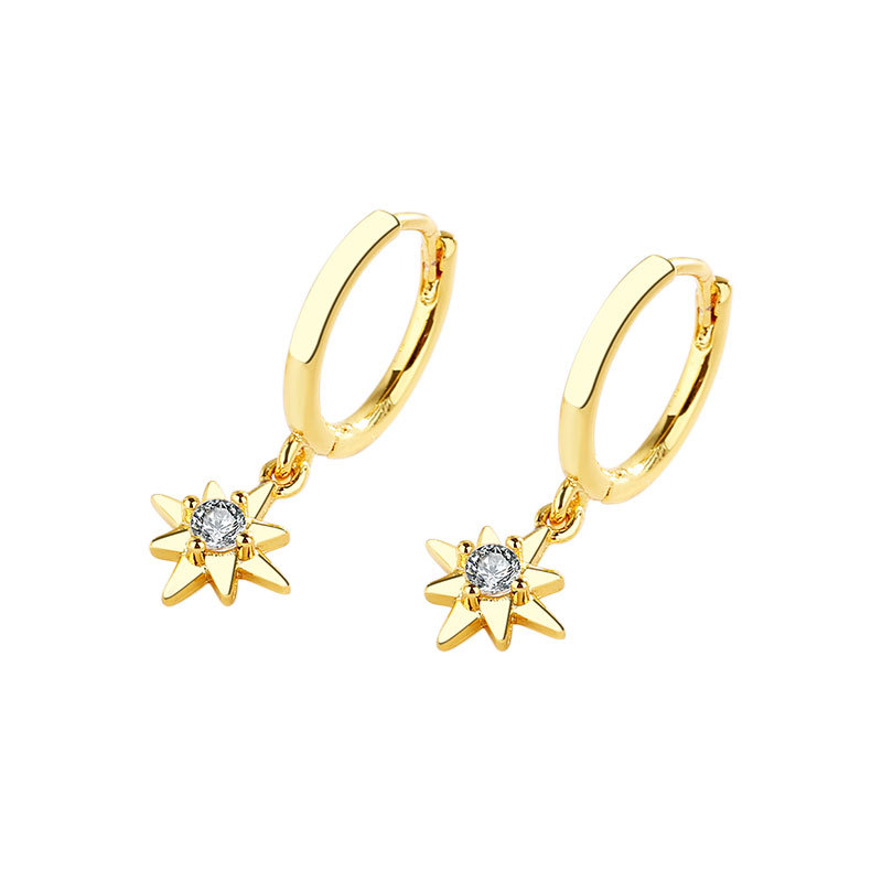 Hexagram Star earrings, women's sterling silver earrings, 2021 new style trendy ear rings, stylish Korean ear buckles and earrings Item Picture