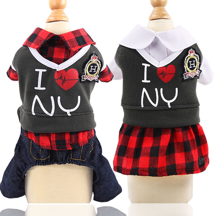 Four-Legged Clothes Naval Wind Academy Wind Spring Summer Autumn New Big Dog Clothes Pet Clothes Cat Pet Supplies details Picture