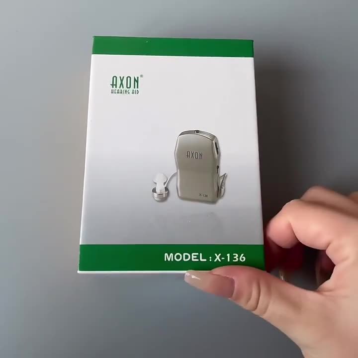 Cross-border exclusive X-136 box hearing aid for the elderly, back-of-ear sound amplifier, English packaging, wired hearing aid details Picture