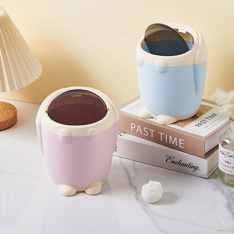 Songtai Home With Cartoon Cute Living Room Desktop Trash Can With Cover Office Clean Storage Bucket Small Paper Basket Wholesale Specification drawing