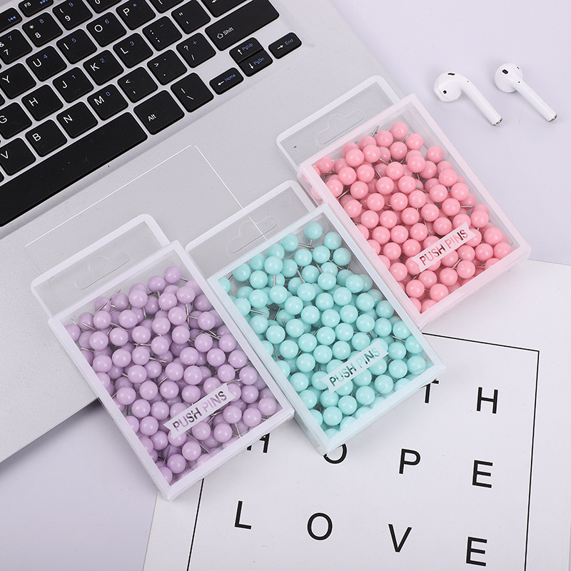120 InS-style macaron color headpins, fresh and colorful paper clips, long tail clips, I-shaped nails, office supplies Specification image