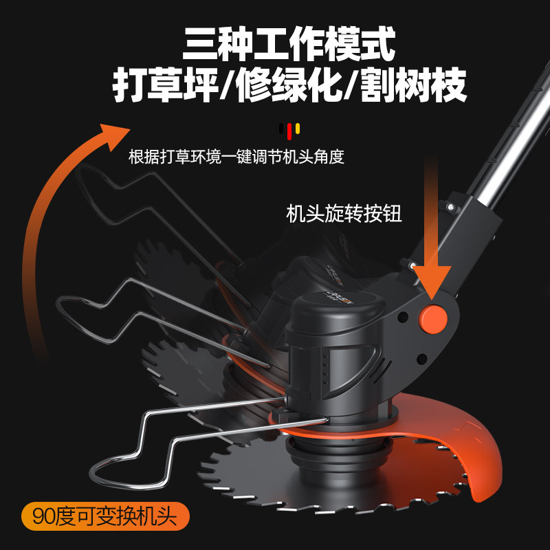 Lithium Mower Small Household Weeder Hand-Held Electric Lawn Mower Garden Trimmer Rechargeable Lawn Mower Application Scenario