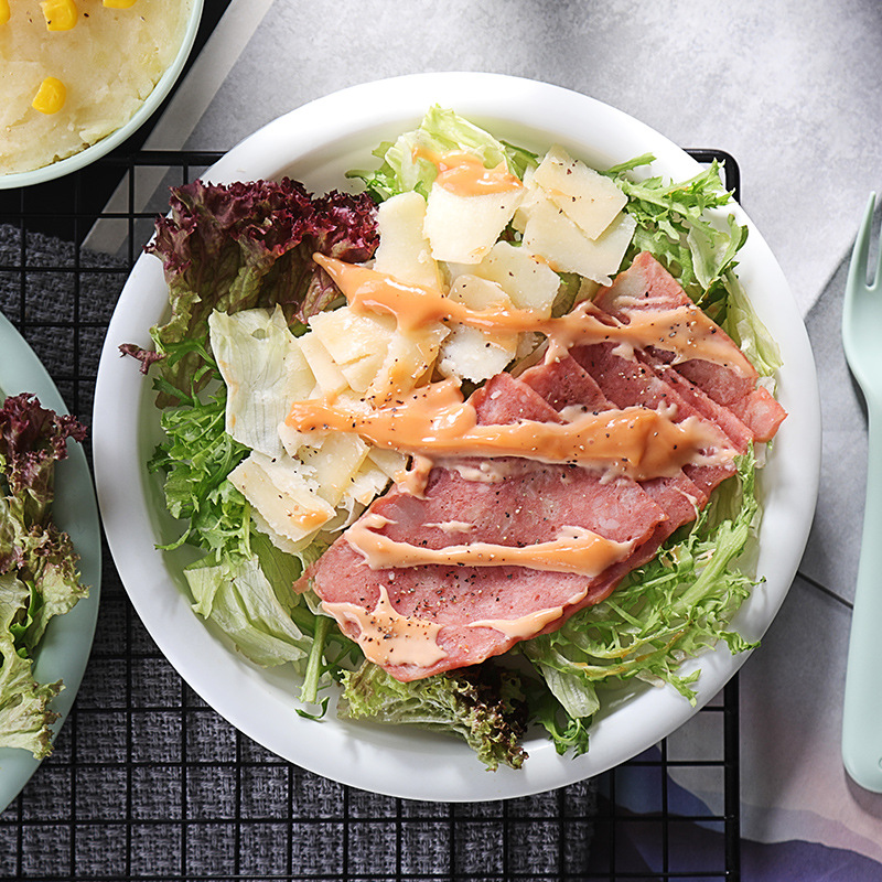 Japanese children's plastic dinner plate six-piece snack set Round plate dinner plate colorful tableware Application Scenario
