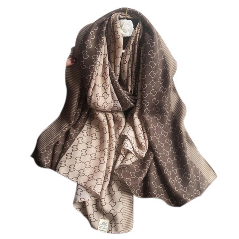 Korean spring new letter-shaped cotton and linen hand feel gauze scarf for women's travel and vacation sun protection shawl, winter warm scarf for women Item Picture