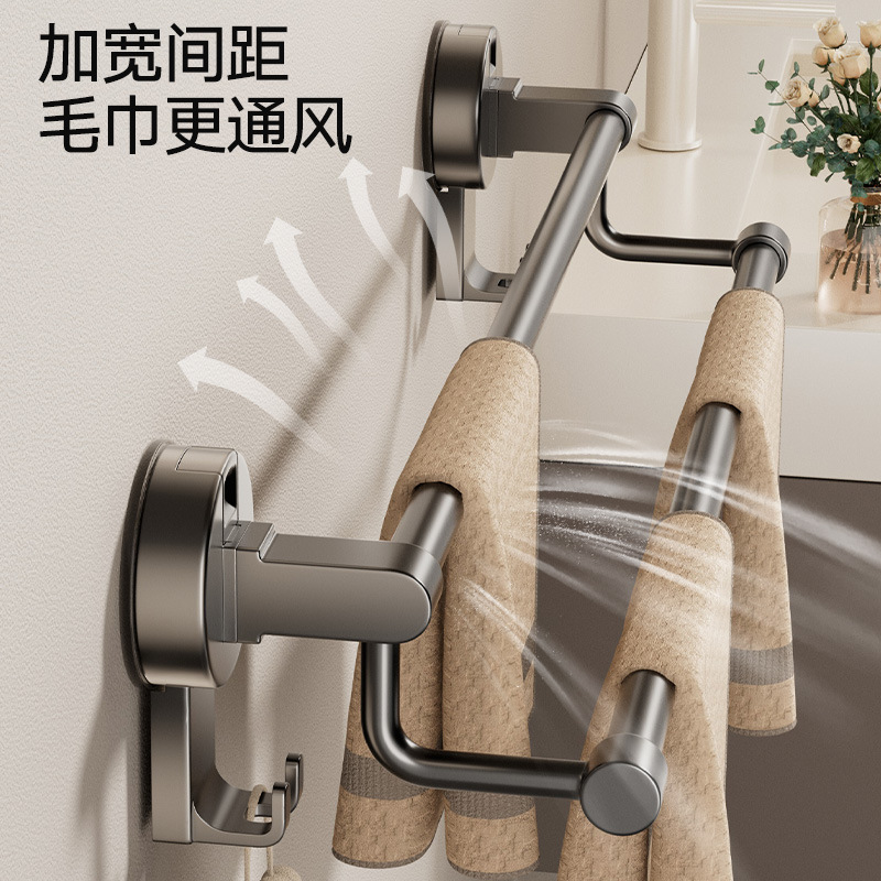 Toallero con ventosa toallero sin perforación toallero de baño toallero de baño toalla de baño montaje en la pared soporte de almacenamiento de barra simple doble Specification image