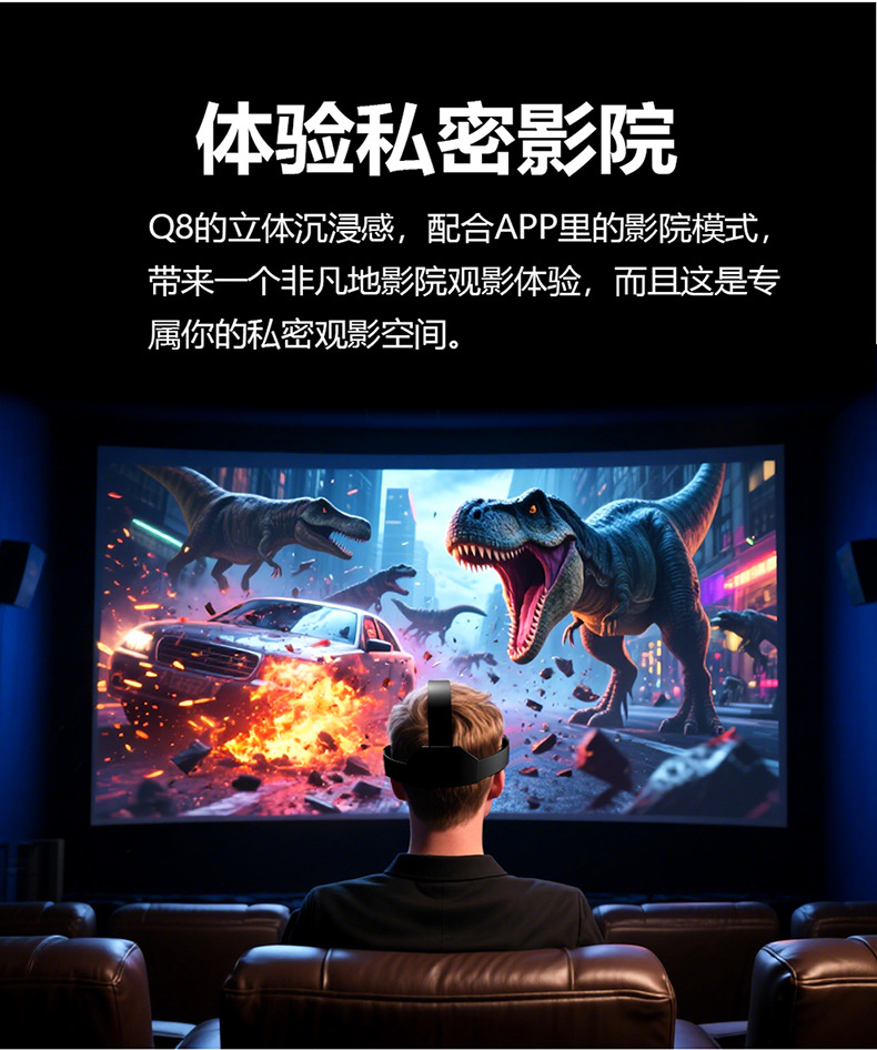 2026年新款Q8VR眼镜VRG手机电影游戏3d眼镜影院数码眼镜头戴式 pic 14