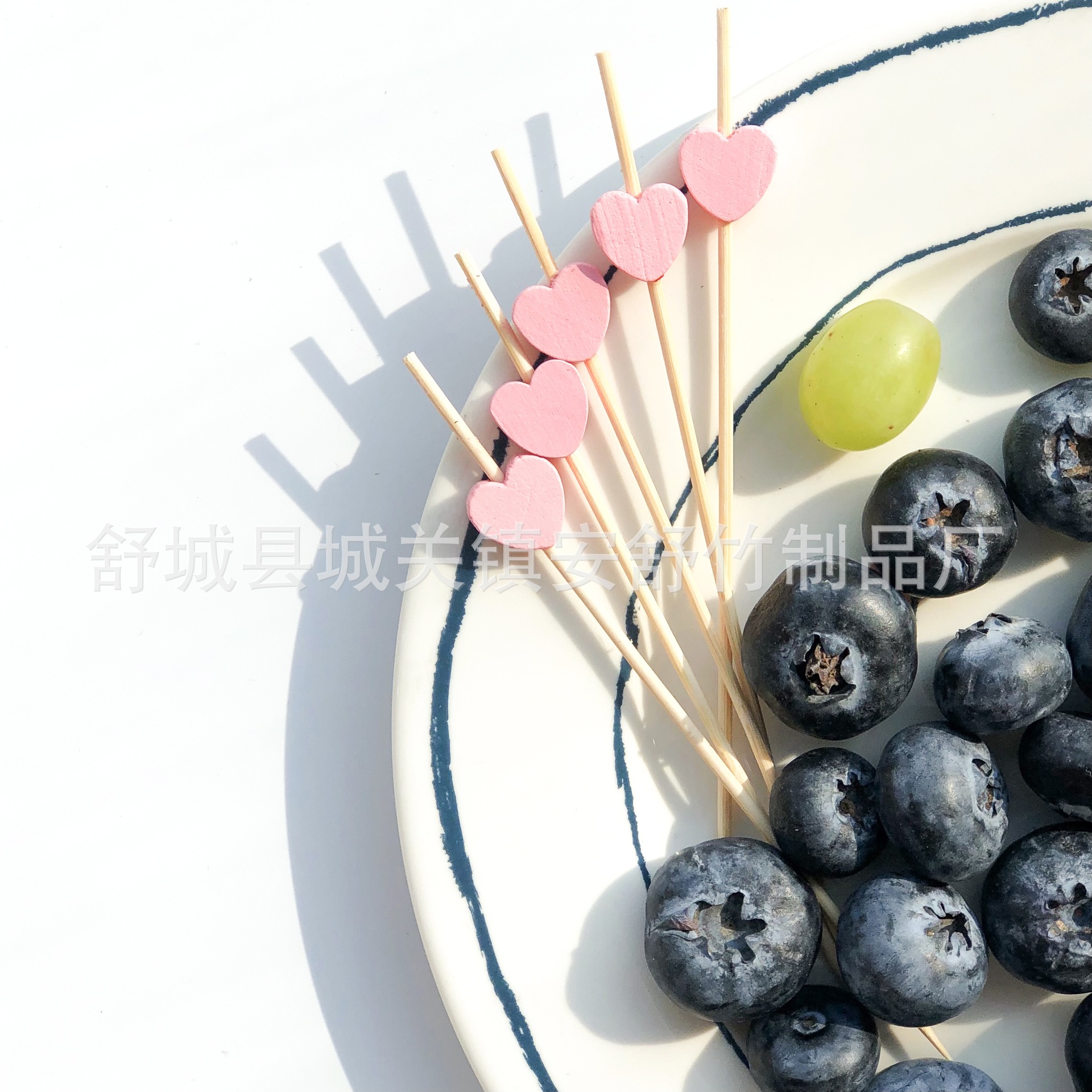 100 Pieces/Packet Valentine's Day Disposable Art Bamboo Skewer Net Red Cute Love Cake Sign Fruit Sign Sushi Tag Specification drawing