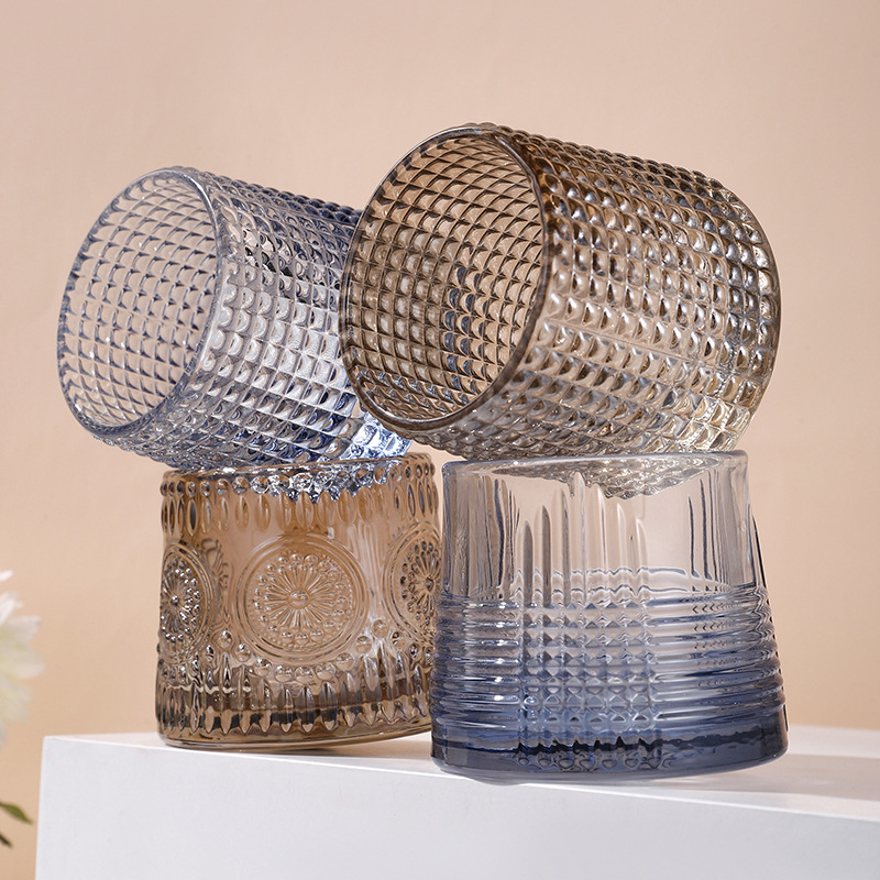 北欧现代简约风加厚玻璃杯小众水晶杯威士忌杯家用创意鸡尾酒杯