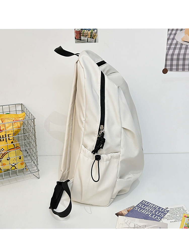 双肩包女旅游轻便户外休闲登山背包简约纯色初高中学生书包大容量详情22