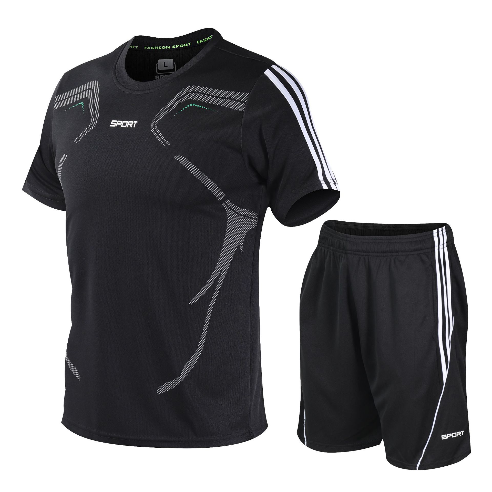Summer Sportswear Set Men's Fitness Short Sleeve T-Shirt Men's Quick Dry Running Loose Casual Custom Printed Logo Item Picture
