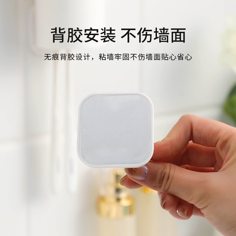 Simple toothbrush rack, wall-mounted, non-drilling bathroom and toilet toothbrush set, electric toothbrush, mouthwash cup storage rack Application Scenario