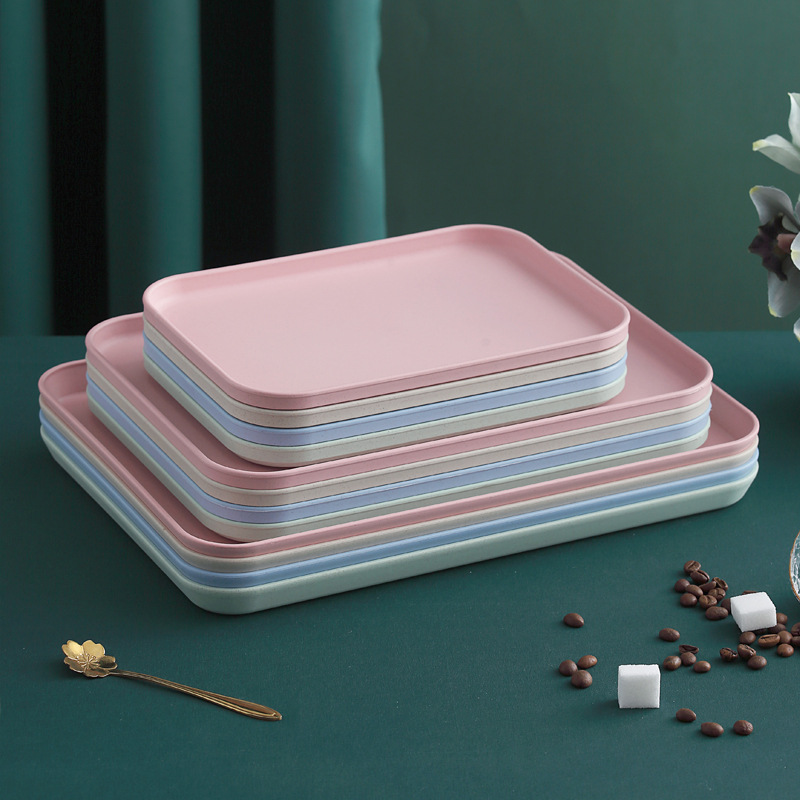 Bandeja de té taza de sala de estar bandeja de taza de té hogar rectangular taza de agua bandeja de taza de té bandeja de frutas nordic ins plastic Specification image