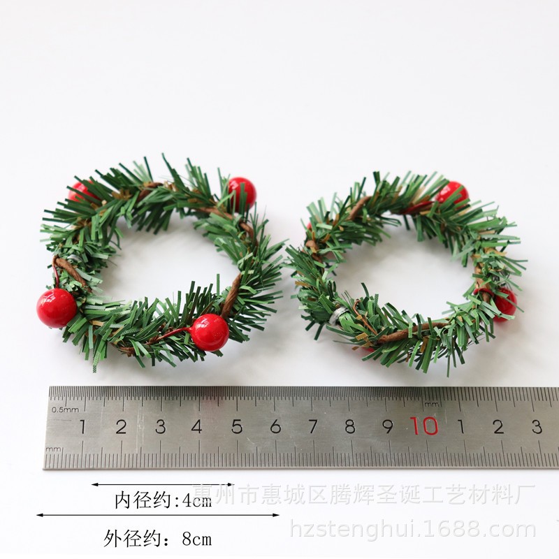 Christmas decoration: Red fruit PVC pine needle napkin ring, Amazon cross-border hotel and home napkin buckle, Christmas wreath Application Scenario