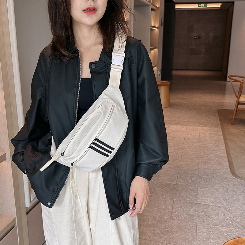 时尚胸包男女运动腰包休闲韩版单肩包尼龙休闲百搭斜挎包手机包