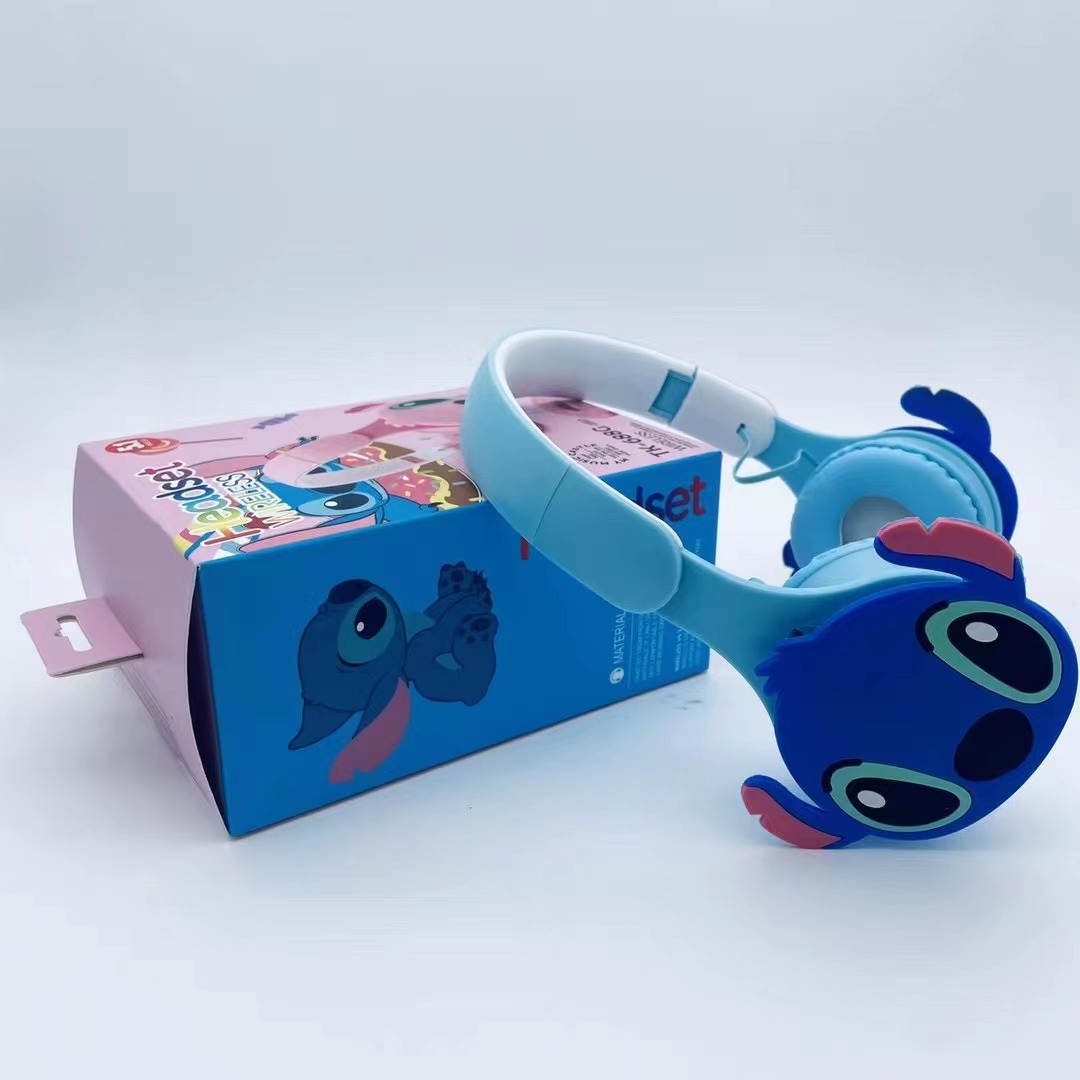 TK-688G Popular Stephen Cartoon headphones, foldable subwoofers, children and students' over-ear Bluetooth headphones details Picture
