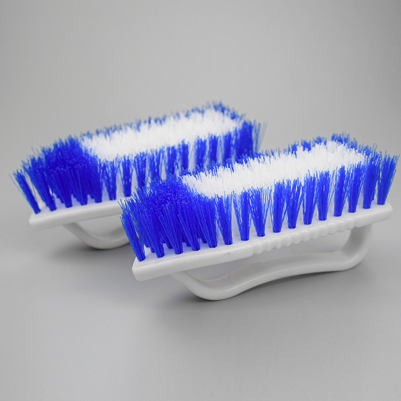 In stock: thickened laundry brush with handle, two-color blue and white cleaning brush, shoe brush, ironing brush, available in supermarkets Specification image