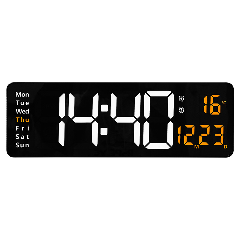 16寸大屏功能显示时钟北欧数字钟表简约客厅挂钟led壁挂钟6626详情图5
