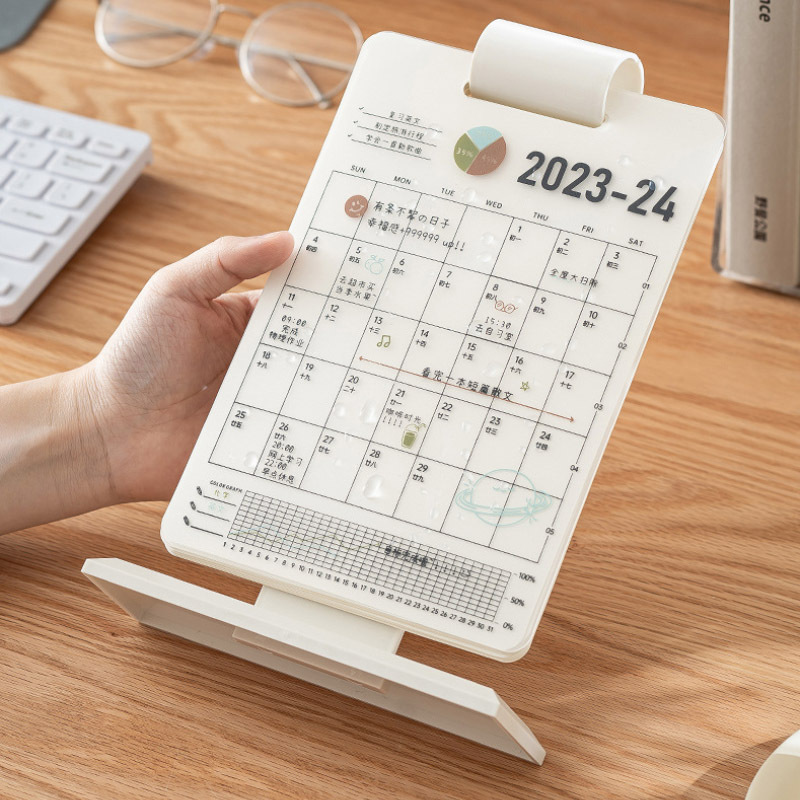 2024年ins风卡通摆件日历备忘录计划本月历台历桌面日历记事本