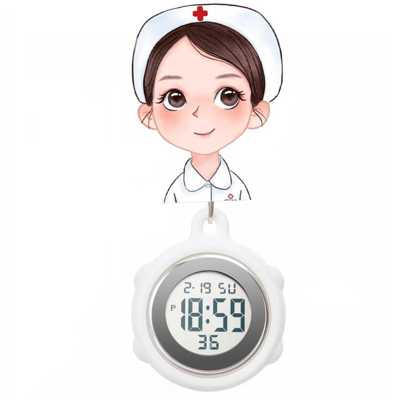 Nurse's watch, electronic digital pocket watch, female nurse's stretchable chest watch, hanging watch, telescopic electronic digital