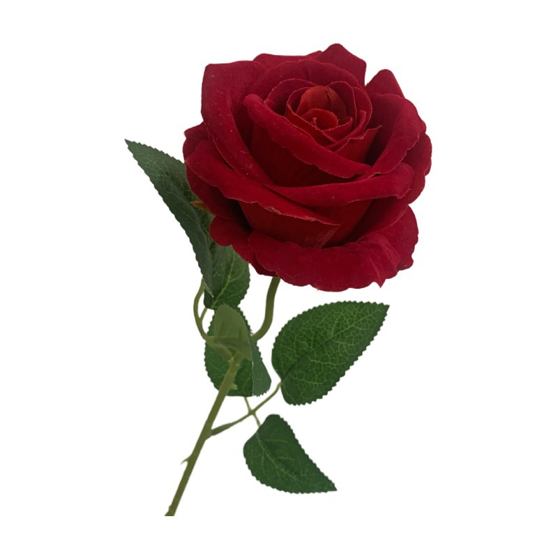Factory wholesale wedding artificial flowers, foreign trade outdoor home decoration and decoration artificial flowers, single velvet rose artificial flowers Item Picture