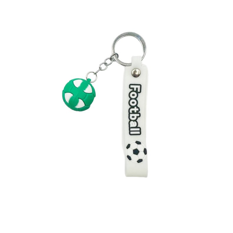 Creative football keychain, three-dimensional trendy cartoon pendant, small gift, personalized bag pendant, key chain pendant, football leather rope keychain pendant Item Picture