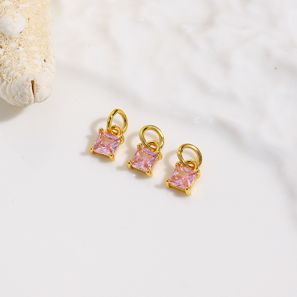 DIY pendants, bracelets, necklaces, earrings and accessories made of small, unique geometric square colored zircon Specification image