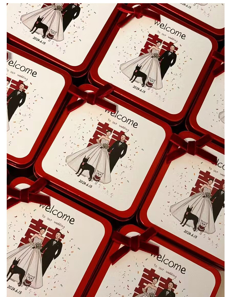 Wedding candy box, iron box, metal can, Zhengshan Xiaozhong tinplate tea can, wedding souvenir, wedding candy iron box with printing pic 20