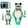 现货充气青蛙卡通人偶服装蛤蟆精抖音同款金蟾青蛙充气服儿童六一图