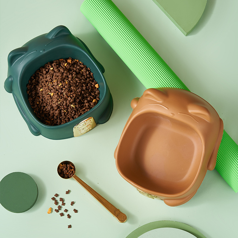 新款可爱猫碗现货批发厂家招财猫造型狗食盆新品宠物单碗