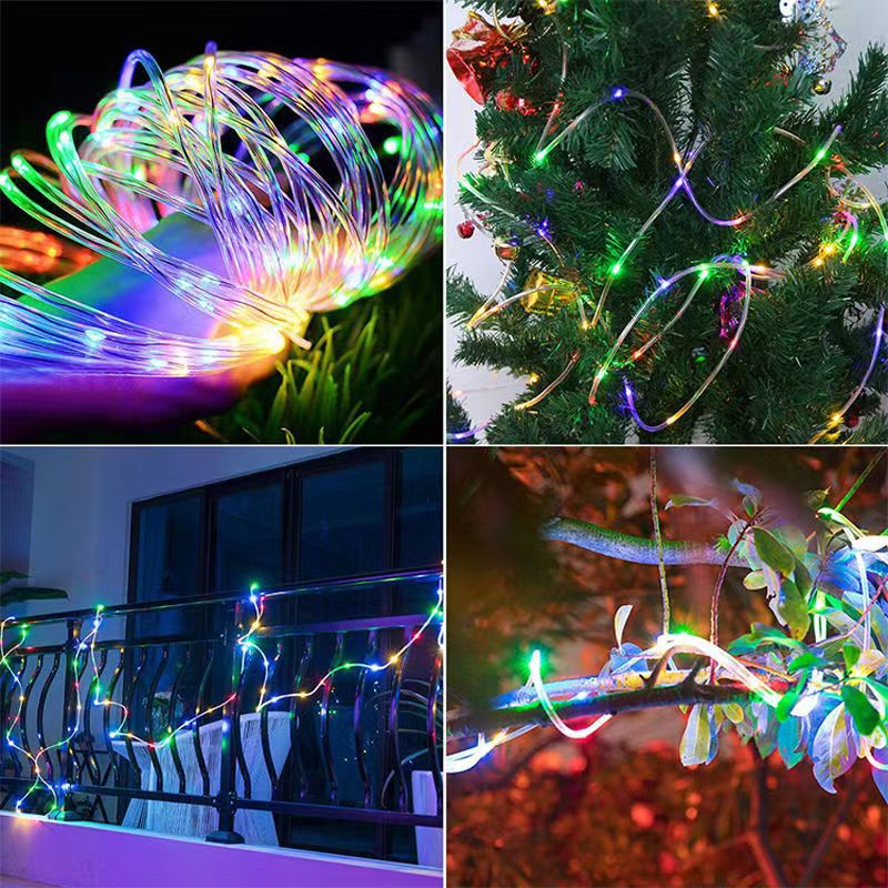 Solar Tube Light String Led Hose Line Light With Outdoor Waterproof Villa Wall Garden Garden Garden Decorative Lights Specification drawing