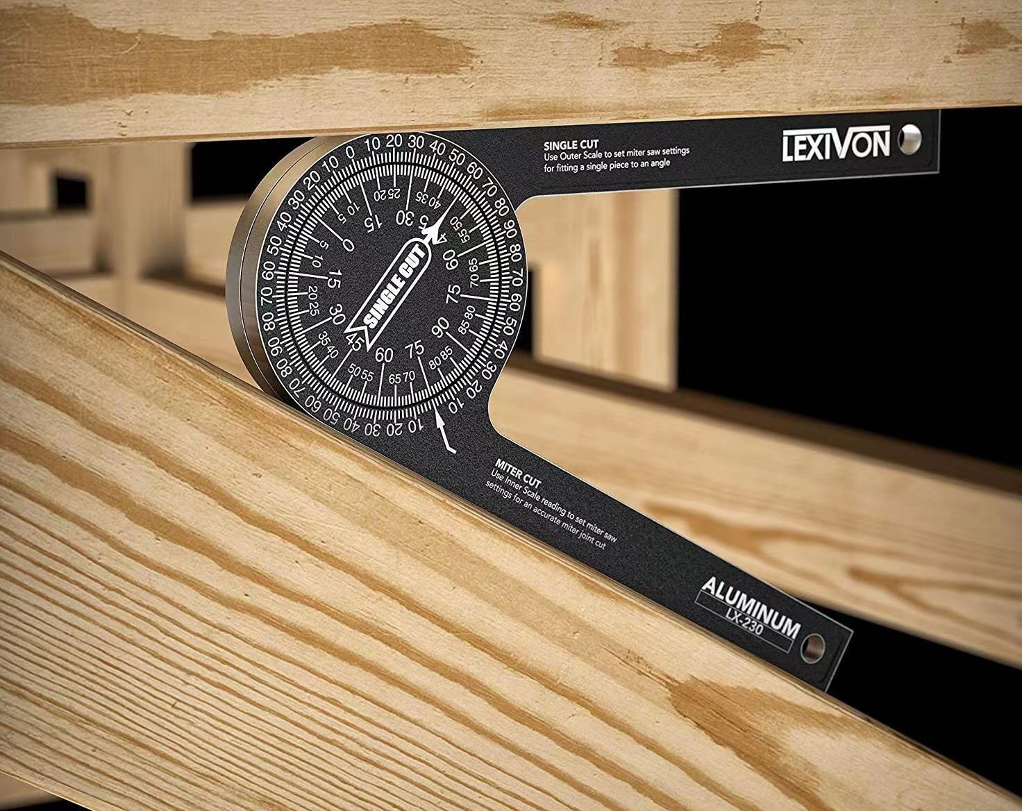 【 Monthly sales of over 10,000 】 Woodworking 360 horizontal Angle gauge, Angle gauge, woodworking Angle square, woodworking cutting and positioning Specification image