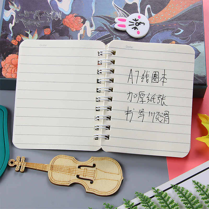 Christmas A7 Coil Book Mini Ledger Student Prize Gift Notebook Portable Office Notepad Diary Pen Application Scenario