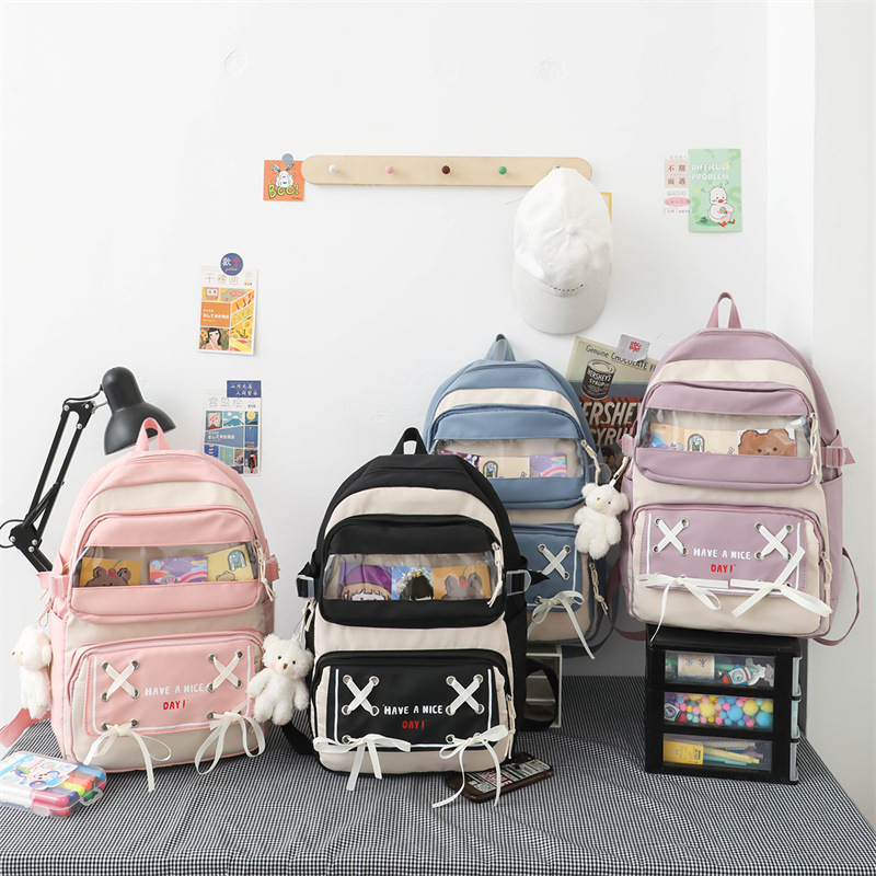 New School Bag Japanese Cute Little Fresh Girl Backpack Junior High School Students Large Capacity Male Fashion Backpack Application Scenario