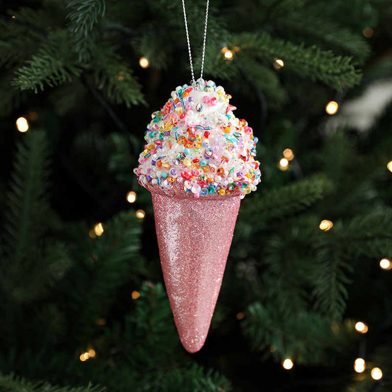New Christmas creative pendant, ice cream model, cute dessert prop decoration, Christmas tree decoration small pendant Application Scenario