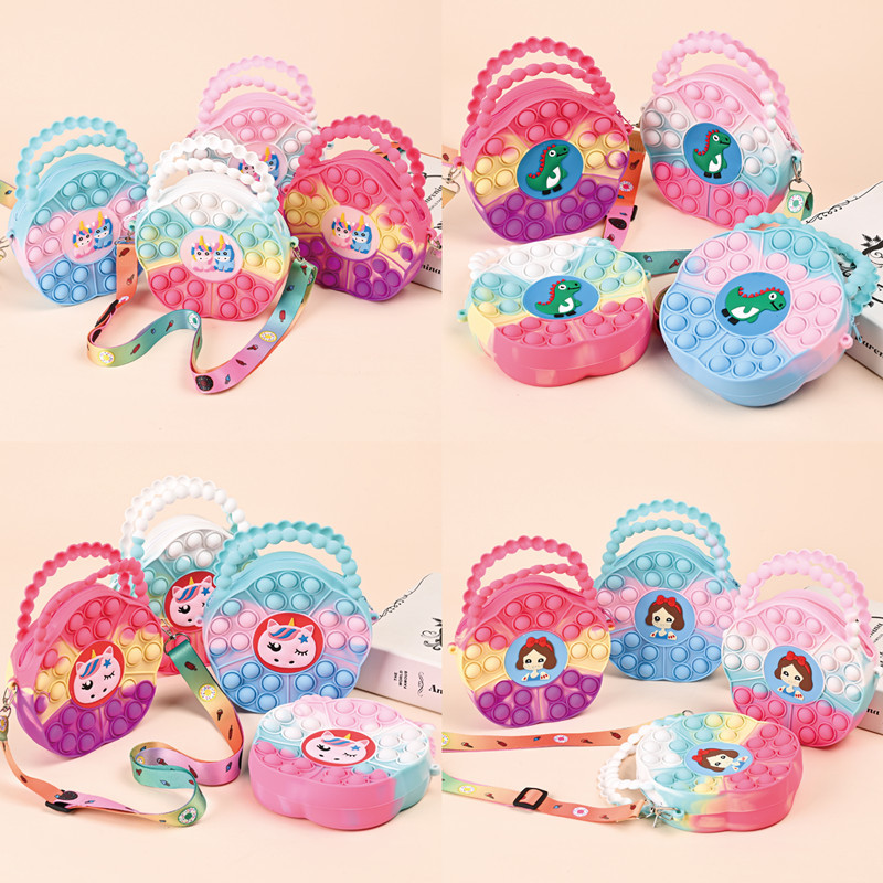 2023新款儿童花型手提单肩斜挎包卡通迷你可爱泡泡包硅胶手提零钱