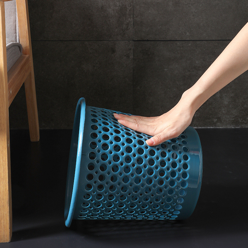 Wholesale Morandi hollowed-out shaped trash cans, large household plastic kitchen, bathroom, toilet and toilet bowl lidless paper details Picture